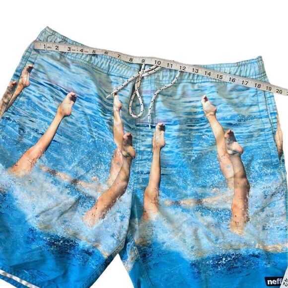 MENS NEFF Blue Printed Elastic Waist Lightweight Loose Fit Board Short XL - Picture 6 of 8